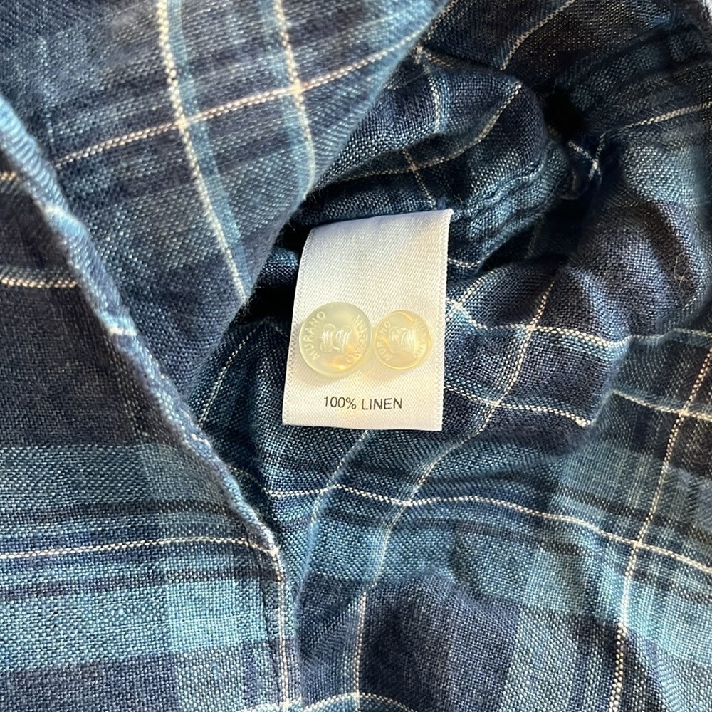 BAIRD MCNUTT 100% linen slim fit button down, size XL - Picture 3 of 4